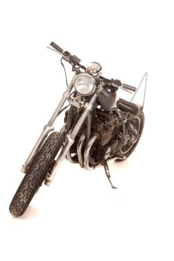 Beyaz arka plan üzerinde motosiklet