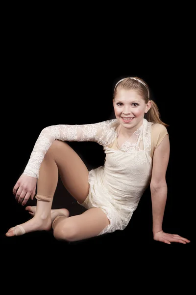 Young girl dance sitting — Stock Photo, Image