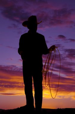siluet ihtiyar bir adamın ipi kovboy