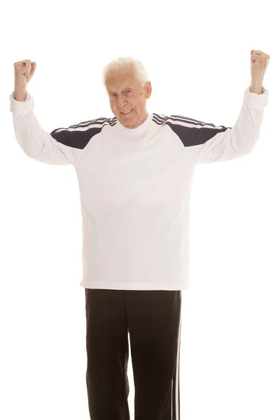 Starší muž fitness flex — Stock fotografie