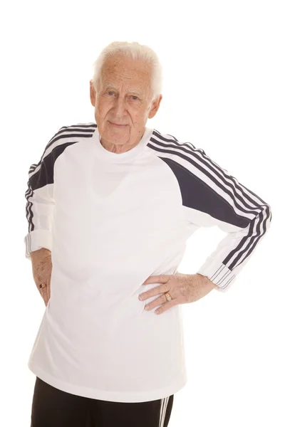 Uomo anziano fitness cercando — Foto Stock