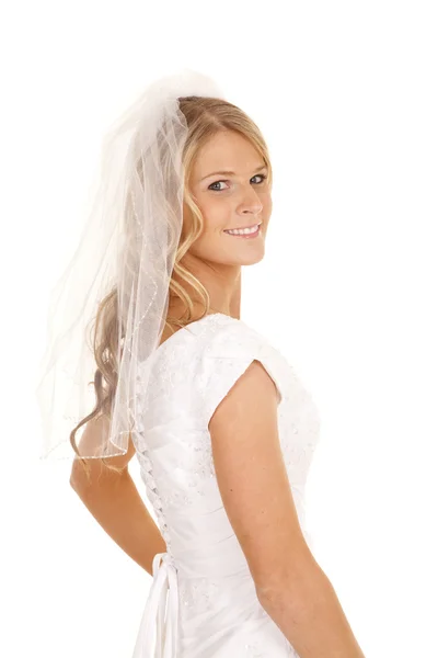 Bride close with veil side — Stock Photo, Image