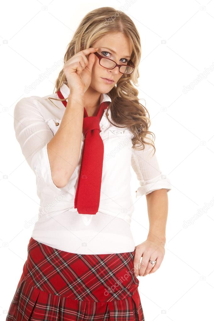 Glasses mmf tugging schoolgirl