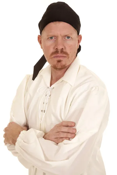 Adam beyaz bandana — Stok fotoğraf