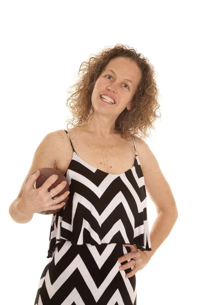 Woman chevron dress football — Stock Photo, Image