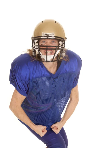 Woman football player flex — Stock Photo, Image