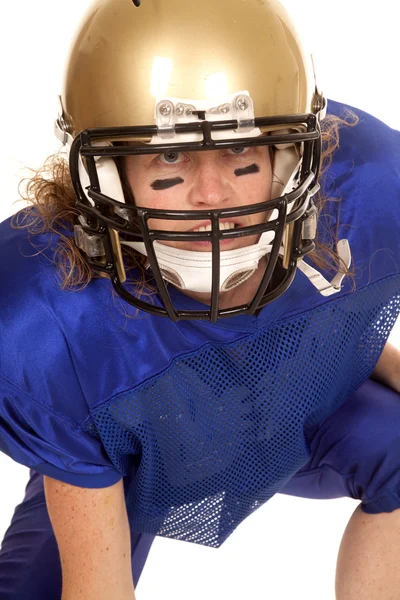 Woman football player stance — Stock Photo, Image