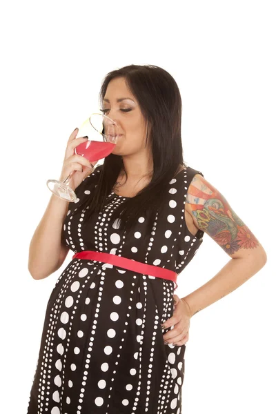 Pregnant woman hold drink — Stock Photo, Image