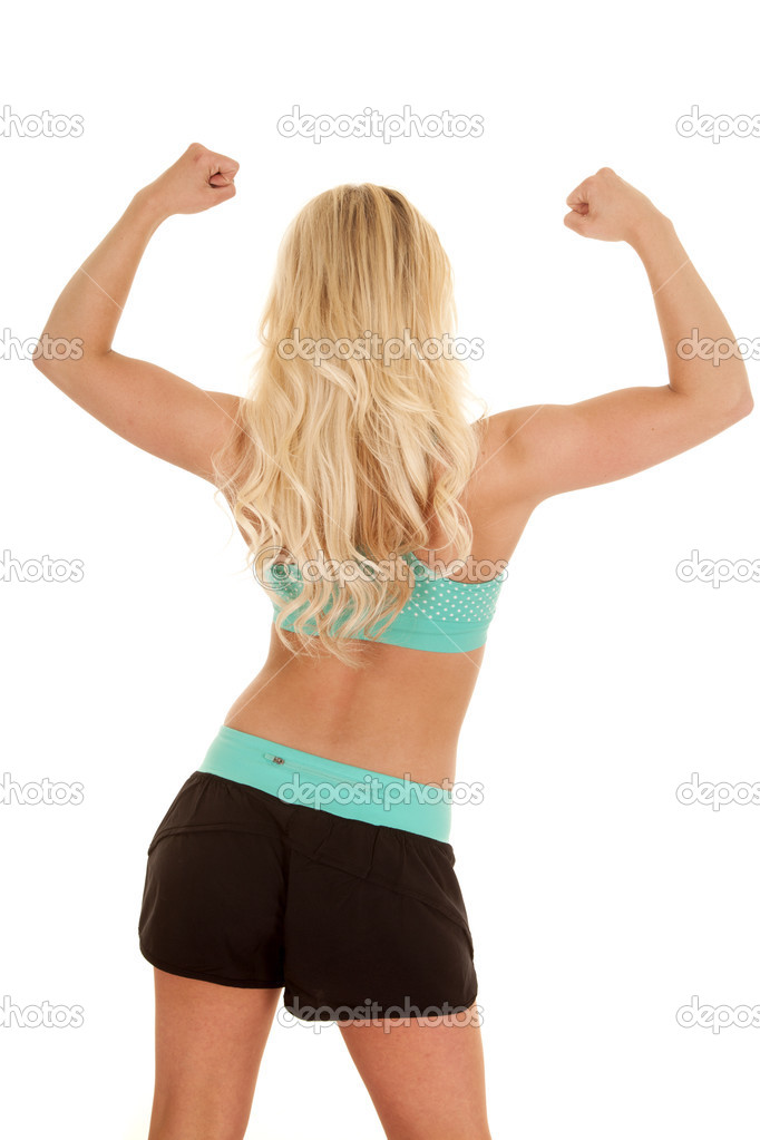 Woman showing off her back muscles