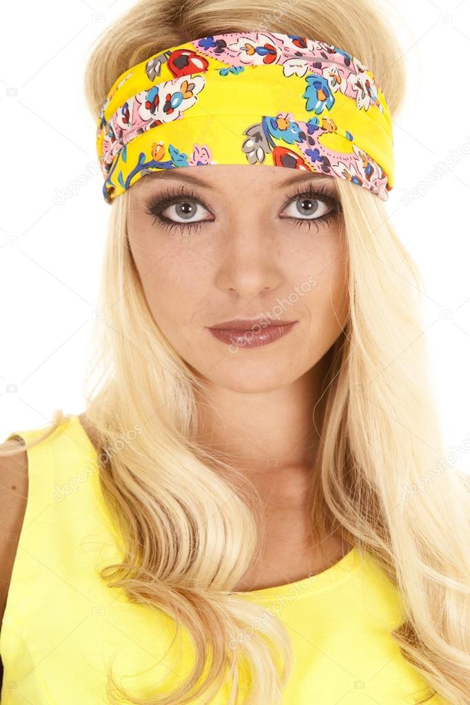 Woman in yellow headband
