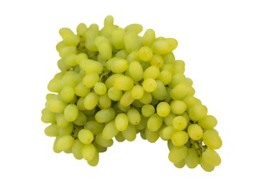 Beyazın üzerinde yeşil üzüm. Kırpma yolu ile. Tam alan derinliği.