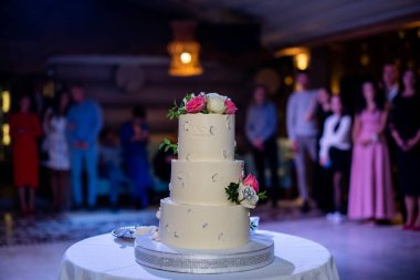 Çiçek gülleri düğün günü için çevrede tereyağı ve tereyağı süsler. Yeni yıl Sevgililer Günü ve beyaz masa kapanışında şenlik olur. Parti arkaplanı.