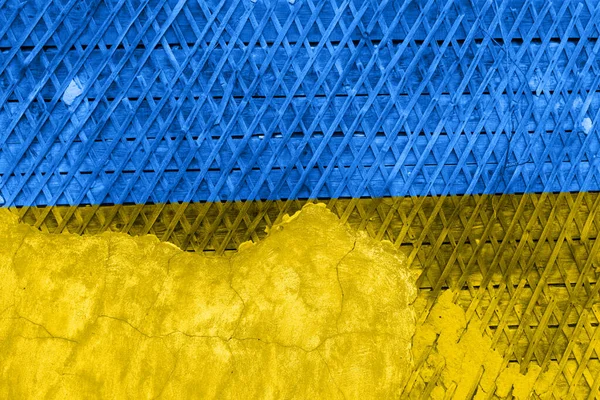 Flag Ukraine Old Grunge Wall Background — Stock Photo, Image