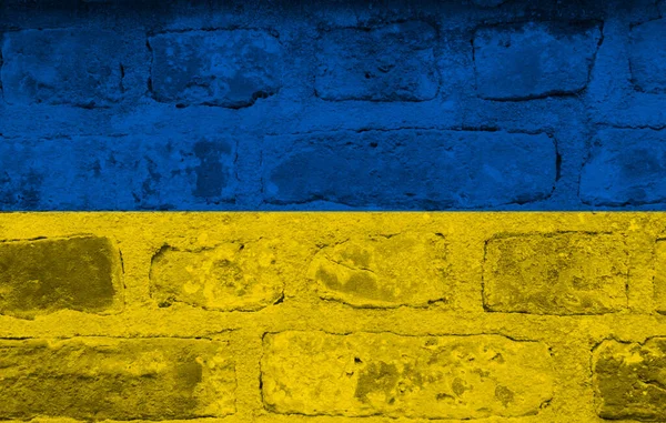 Flagge Der Ukraine Alter Grunge Wand Hintergrund — Stockfoto