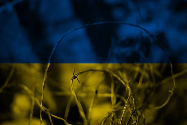 Ukraine Arka Planında Dur Savaş Soyut Vatansever Sarı Mavi Boyalı — Stok fotoğraf