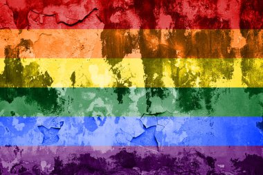 Çatlaklarla dolu bir bayrak. lgbt kriz konsepti