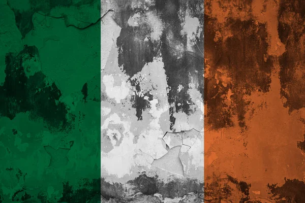 Irish Flag Cracks Crisis Concept — Stock Fotó