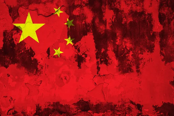 Flag China Cracks Background Wallpaper Imagen de stock