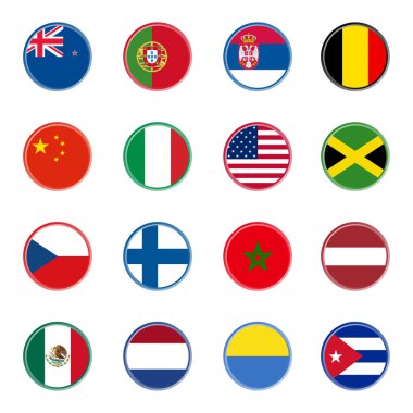 Dünya bayrakları simgeleri (set biri dört)