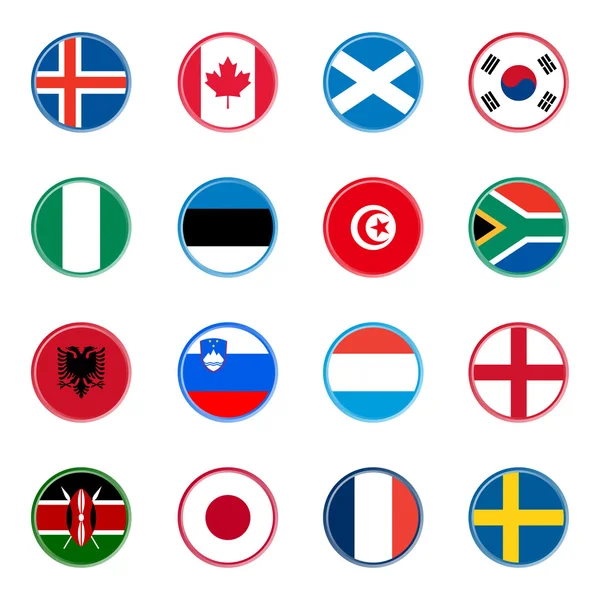 Ícones de bandeiras do mundo (definir três de quatro ) — Vetor de Stock