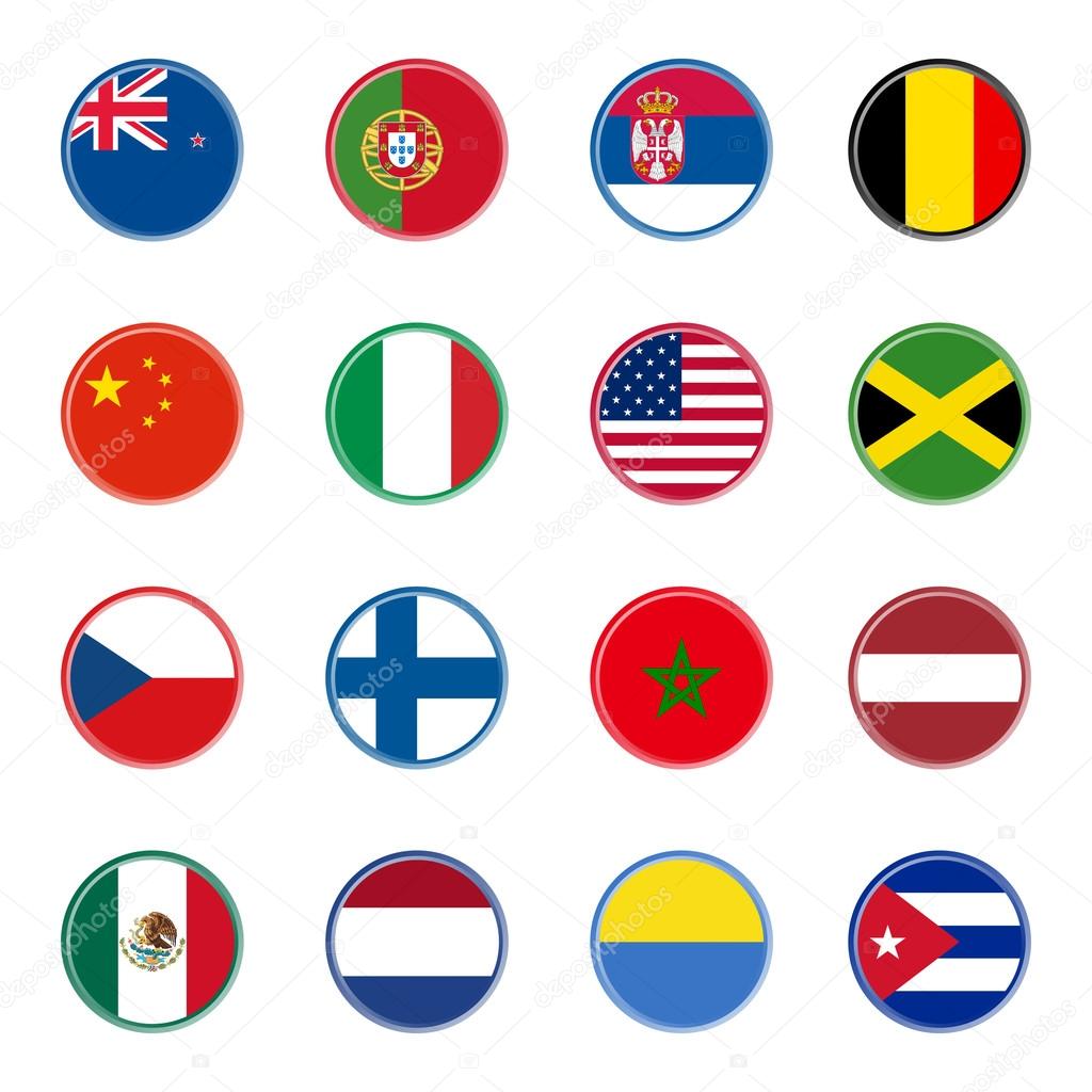 World flags icons (set one of four)