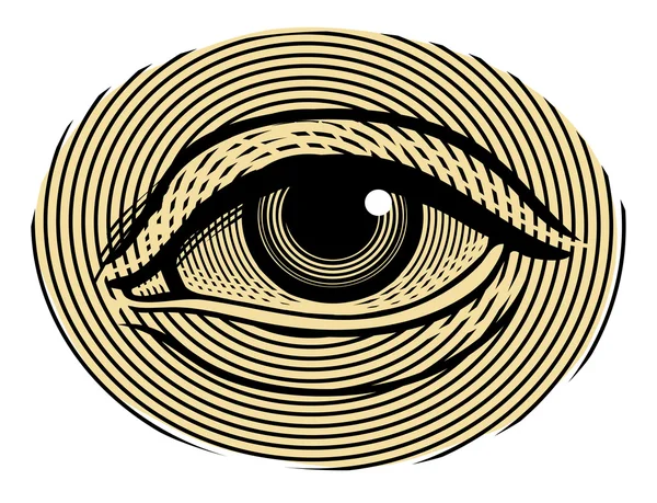 Vektor-Illustration des menschlichen Auges im Vintage-Stil — Stockvektor