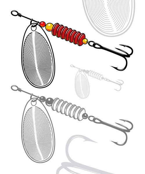 Vector illustration of artificial fishing lure