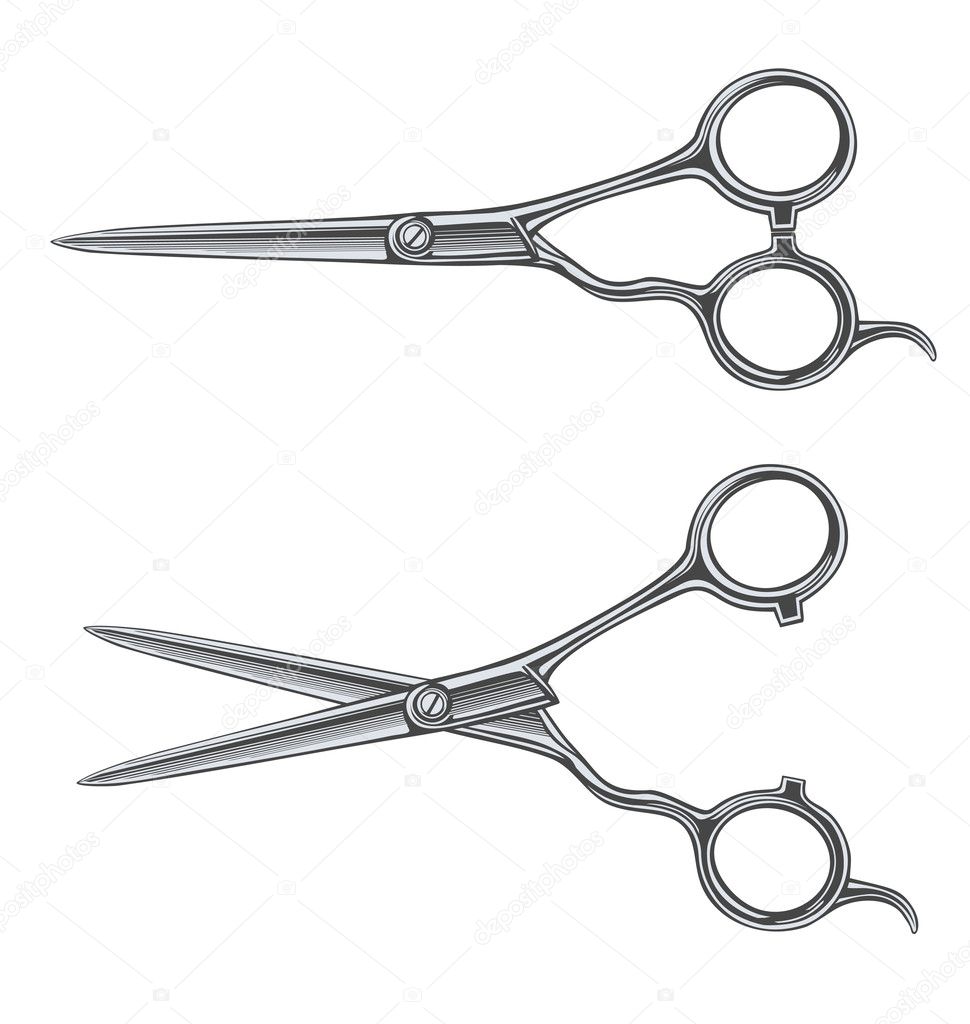 Vector hairdresser scissors in vintage engraved style Stock Vector by  ©Lestyan 28234025