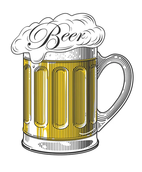 Beer in vintage engraving style — Stock Vector