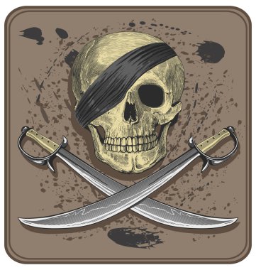 korsan kafatası kılıç (jolly roger)