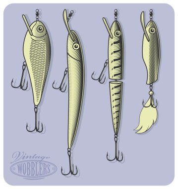 Artificial fishing lures(Wobblers) clipart