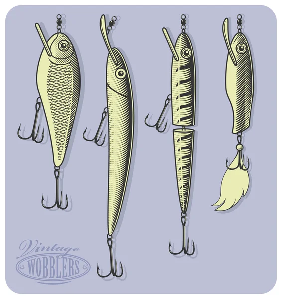 Señuelos de pesca artificiales (Wobblers ) — Vector de stock