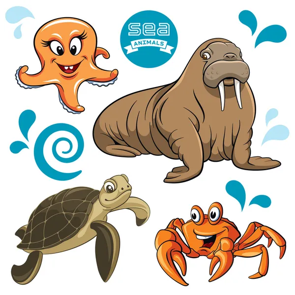 Sea Animals — Stock Illustration Sea Animals Stock Vector
