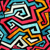 helles Graffiti-Nahtlos-Muster mit Grunge-Effekt