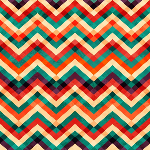 Zigzag patrón sin costura con efecto grunge — Vector de stock