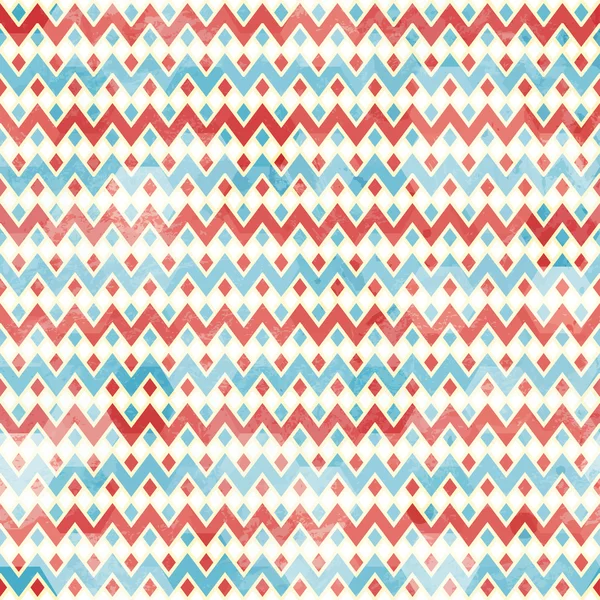Motif sans couture zigzag avec effet grunge — Image vectorielle