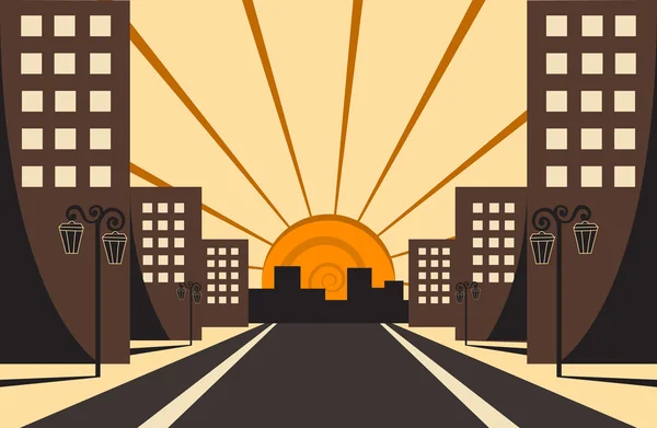 City Sunrise — Stock Vector