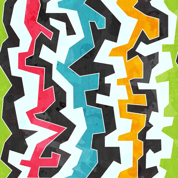 Gekleurde graffiti naadloze patroon met grunge effect — Stockvector