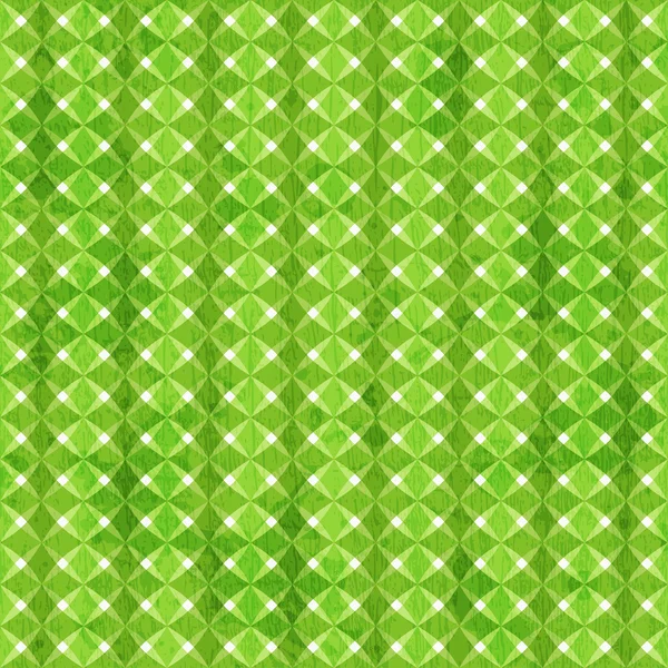 Green rhombus seamless pattern with grunge effect — Stock Vector