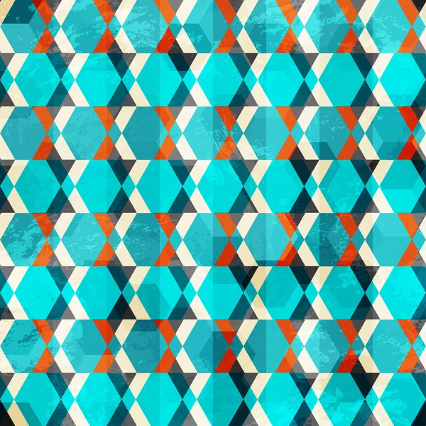 Grunge géométrique rétro sans couture — Image vectorielle