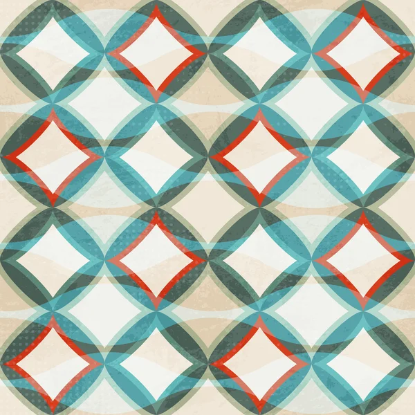 Mosaico vintage patrón sin costura con efecto grunge — Archivo Imágenes Vectoriales