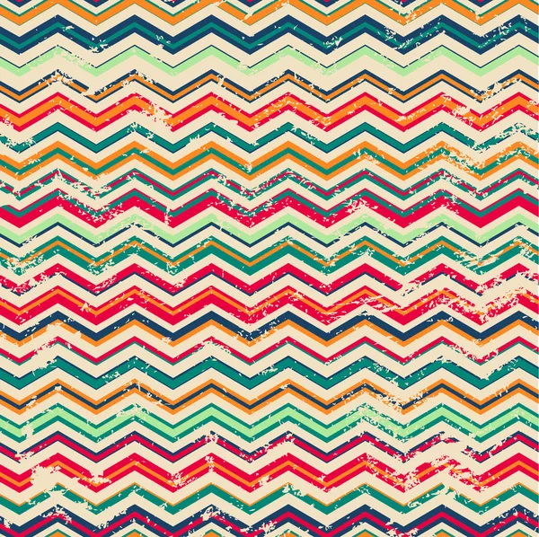 Motif zigzag vintage sans couture avec effet grunge — Image vectorielle