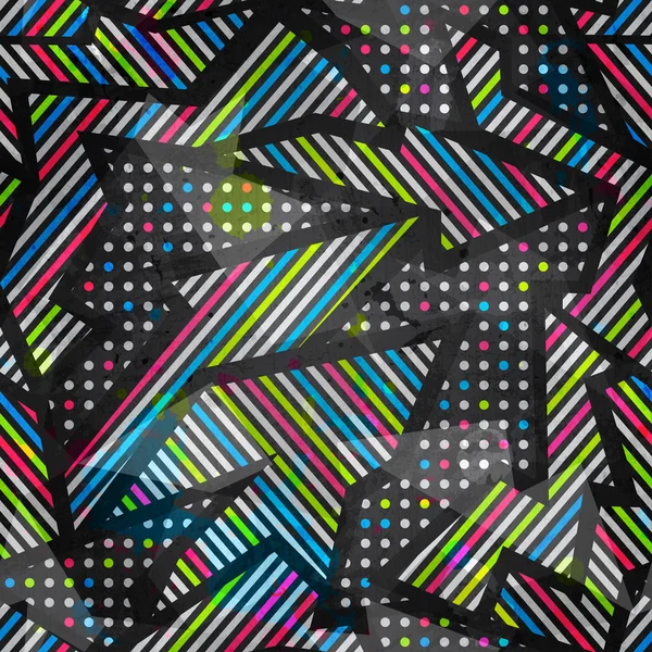 Spektrum Farbe nahtlose Muster mit Grunge-Effekt — Stockvektor