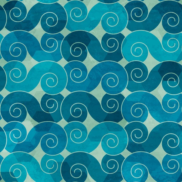 Ondas espirales patrón sin costura con efecto grunge — Archivo Imágenes Vectoriales
