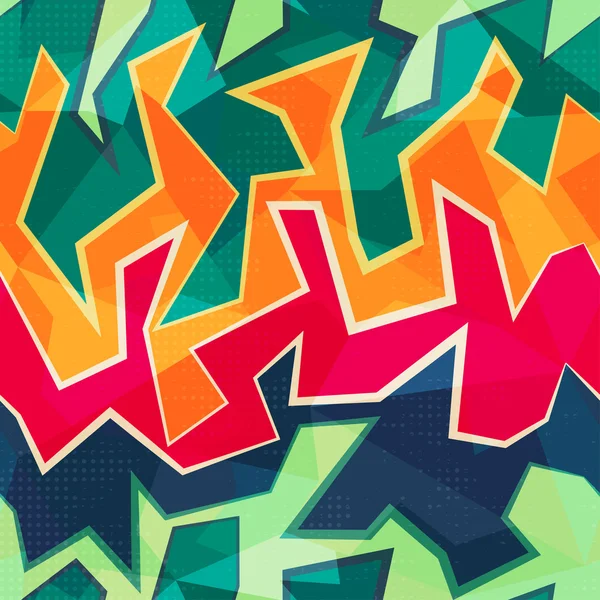 Farbiges Graffiti nahtloses Muster — Stockvektor