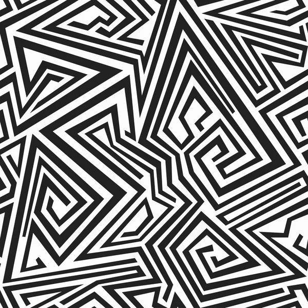 Lignes spirales monochromes motif sans couture — Image vectorielle