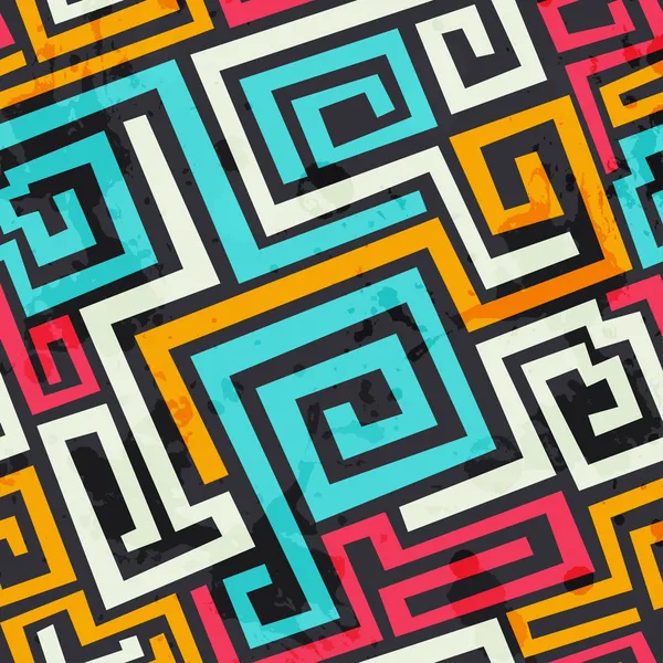 Padrão espiral quadrado colorido com efeito grunge Ilustração De Stock