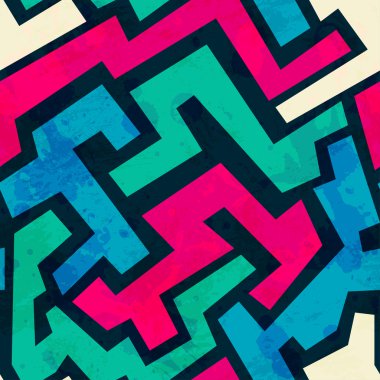 grunge etkisi ile parlak geometrik seamless modeli