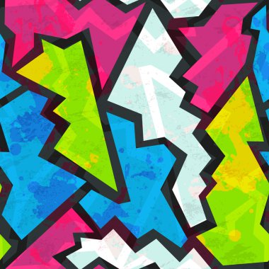 Renkli grafiti grunge etkisi ile seamless modeli