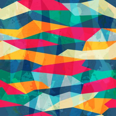 grunge etkisi ile seamless modeli renkli mozaik